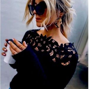 VICI NWOT BLACK LACE SWEATER